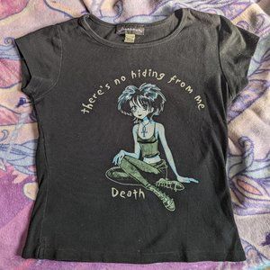 Rare: Sandman Death vintage Hot Topic Y2K Anime Style Babydoll T-Shirt (S)